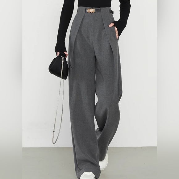 Commense Plain Pockets Straight Pants - Picture 1 of 2